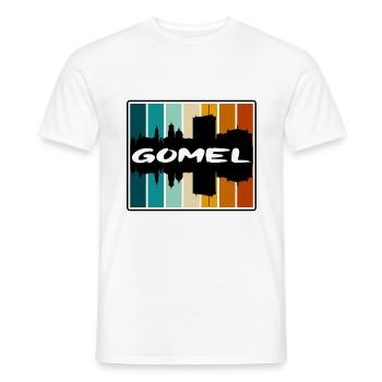 Gomel Belarus Skyline Silhouette Travel Souvenir - Men's T-Shirt - white - Front - AI Model Male 178 dark (178cm)
