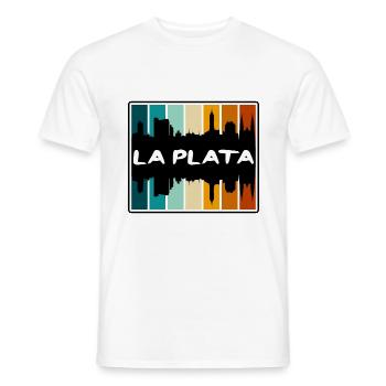 La Plata Argentinien Skyline Silhouette Reisen Souve - Männer T-Shirt - Weiß - Vorne - AI Model Male 178 dark (178cm)