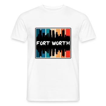 Fort Worth Texas Usa Skyline Silhouette Travel Sou - Men's T-Shirt - white - Front - AI Model Male 178 dark (178cm)