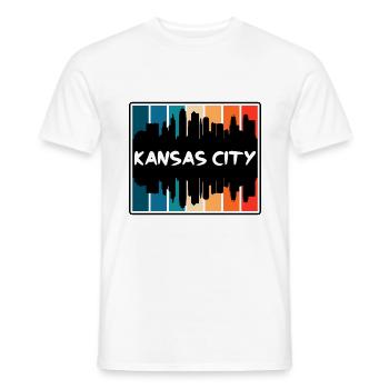 Kansas City Missouri Usa Skyline Silhouette Travel - Men's T-Shirt - white - Front - AI Model Male 178 dark (178cm)
