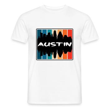 Austin Texas USA Skyline Silhouette Reise Souveni - Männer T-Shirt - Weiß - Vorne - AI Model Male 178 dark (178cm)