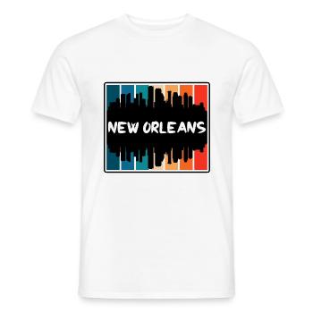 Nouvelle-Orléans Louisiane États-Unis Skyline Silhouette Trave - T-shirt homme - blanc - Devant - AI Model Male 178 dark (178cm)