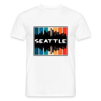 Seattle Washington Usa Skyline Silhouette Travel S - Men's T-Shirt - white - Front - AI Model Male 178 dark (178cm)
