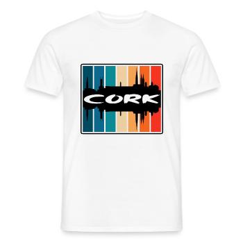 Cork Irlande Skyline Silhouette Souvenir de voyage - T-shirt homme - blanc - Devant - AI Model Male 178 dark (178cm)