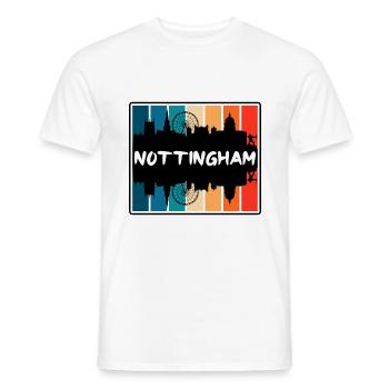 Nottingham England Skyline Silhouette Travel Souve - Men's T-Shirt - white - Front - AI Model Male 178 dark (178cm)