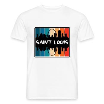 Saint Louis Missouri États-Unis Skyline Silhouette Voyage - T-shirt homme - blanc - Devant - AI Model Male 178 dark (178cm)