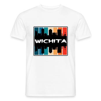 Wichita Kansas USA Skyline Silhouette Reisen Souve - Männer T-Shirt - Weiß - Vorne - AI Model Male 178 dark (178cm)