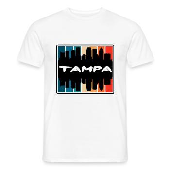 Tampa Florida Usa Skyline Silhouette Travel Souven - Men's T-Shirt - white - Front - AI Model Male 178 dark (178cm)