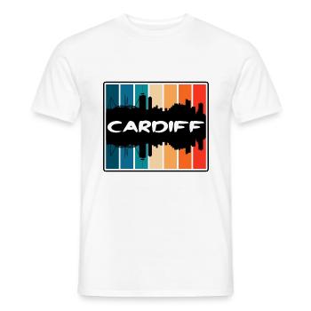 Cardiff Wales Skyline Silhouette Reisesouvenir - Männer T-Shirt - Weiß - Vorne - AI Model Male 178 dark (178cm)