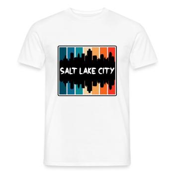 Salt Lake City Utah États-Unis Skyline Silhouette Voyage - T-shirt homme - blanc - Devant - AI Model Male 178 dark (178cm)