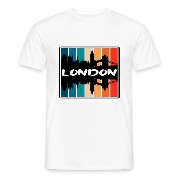 Londres Angleterre Skyline Silhouette Voyage Souvenir - T-shirt homme - blanc - Devant - AI Model Male 178 dark (178cm)