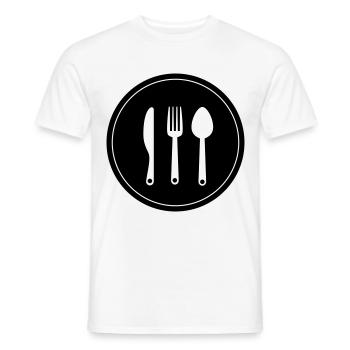 Gabel Besteck - Männer T-Shirt - Weiß - Vorne - AI Model Male 178 dark (178cm)