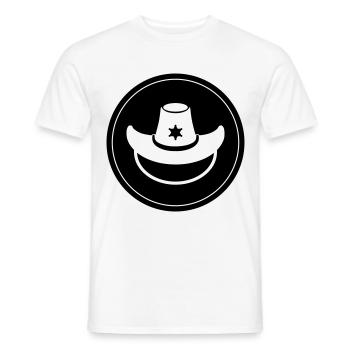 cowboy head western - Men's T-Shirt - white - Front - AI Model Male 178 dark (178cm)