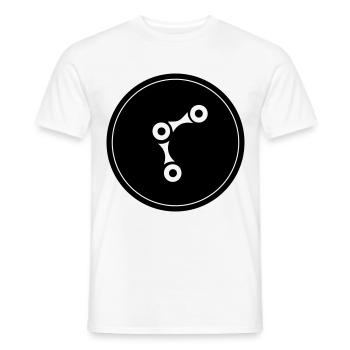 Bicycle Cycling Chain - Men's T-Shirt - white - Front - AI Model Male 178 dark (178cm)