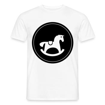 Schauckelpferd Spielzeug Baby - Männer T-Shirt - Weiß - Vorne - AI Model Male 178 dark (178cm)