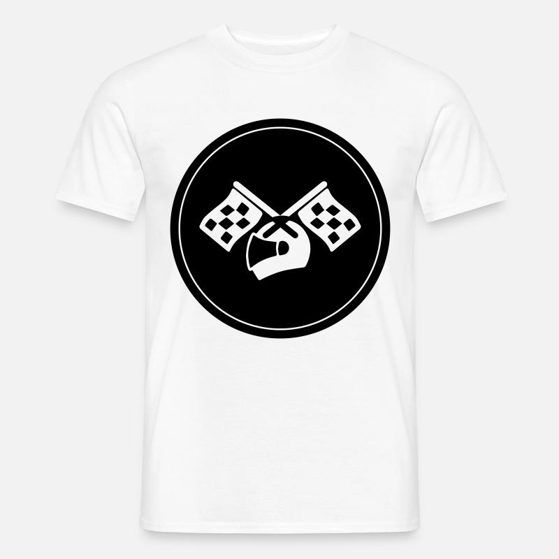 Rennfahrer helm - Männer T-Shirt - Weiß