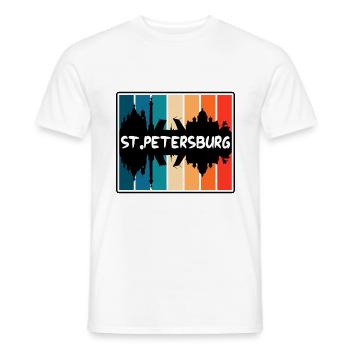 Saint-Pétersbourg Russie Skyline Silhouette Travel Sou - T-shirt homme - blanc - Devant - AI Model Male 178 dark (178cm)