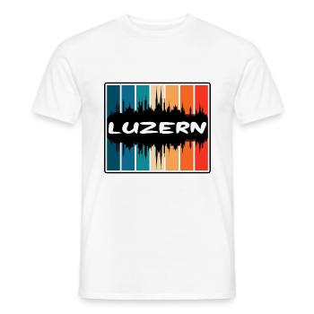 Luzern Suisse Skyline Silhouette Travel Souve - T-shirt homme - blanc - Devant - AI Model Male 178 dark (178cm)