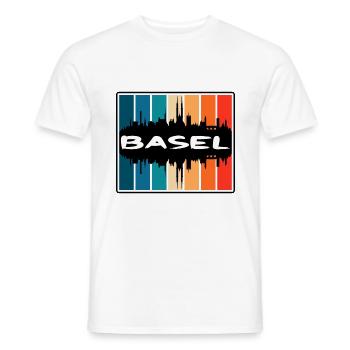 Basel Switzerland Skyline Silhouette Travel Souven - Men's T-Shirt - white - Front - AI Model Male 178 dark (178cm)