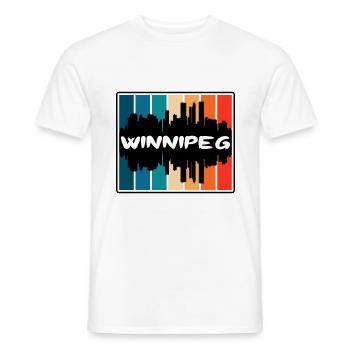 Winnipeg Canada Skyline Silhouette Travel Souvenir - Men's T-Shirt - white - Front - AI Model Male 178 dark (178cm)