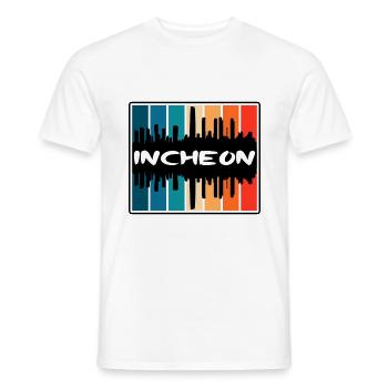 Incheon Corée du Sud Skyline Silhouette Souv de voyage - T-shirt homme - blanc - Devant - AI Model Male 178 dark (178cm)