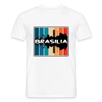 Brasilia Brazil Skyline Silhouette Travel Souvenir - Men's T-Shirt - white - Front - AI Model Male 178 dark (178cm)