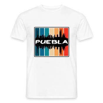 Puebla Mexico Skyline Silhouette Travel Souvenir - Men's T-Shirt - white - Front - AI Model Male 178 dark (178cm)