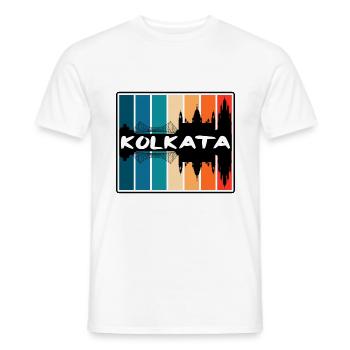 Kolkata Inde Skyline Silhouette Souvenir de voyage - T-shirt homme - blanc - Devant - AI Model Male 178 dark (178cm)