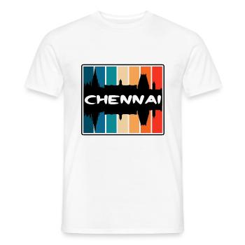 Chennai Inde Skyline Silhouette Souvenir de voyage - T-shirt homme - blanc - Devant - AI Model Male 178 dark (178cm)