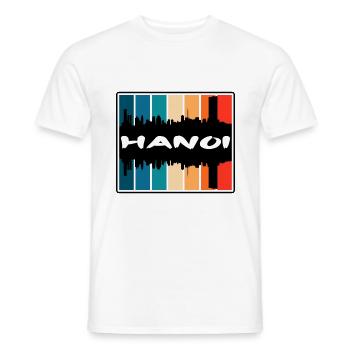 Hanoi Vietnam Skyline Silhouette Travel Souvenir - Men's T-Shirt - white - Front - AI Model Male 178 dark (178cm)