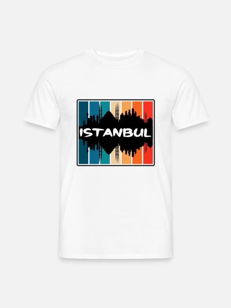 Istanbul Türkei Skyline Silhouette Reise Souvenir - Männer T-Shirt - Weiß