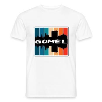 Gomel Belarus Skyline Silhouette Travel Souvenir - Men's T-Shirt - white - Front - AI Model Male 178 dark (178cm)