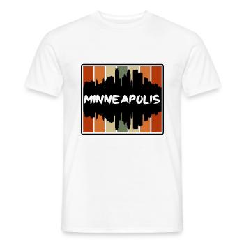Minneapolis Minnesota Usa Skyline Silhouette Trave - Men's T-Shirt - white - Front - AI Model Male 178 dark (178cm)