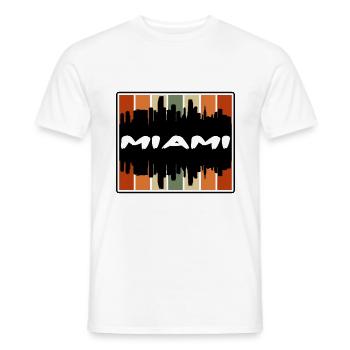 Miami Florida Usa Skyline Silhouette Travel Souven - Männer T-Shirt - Weiß - Vorne - AI Model Male 178 dark (178cm)