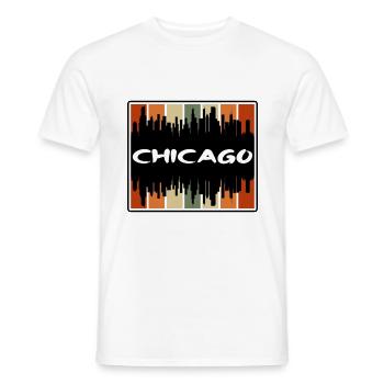 Chicago Illinois États-Unis Skyline Silhouette Voyage Sou - T-shirt homme - blanc - Devant - AI Model Male 178 dark (178cm)