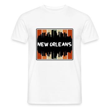 Nouvelle-Orléans Louisiane États-Unis Skyline Silhouette Trave - T-shirt homme - blanc - Devant - AI Model Male 178 dark (178cm)