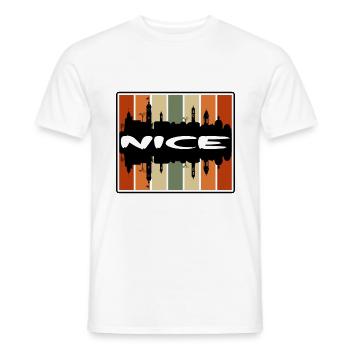 Nice France Skyline Silhouette Travel Souvenir - Men's T-Shirt - white - Front - AI Model Male 178 dark (178cm)