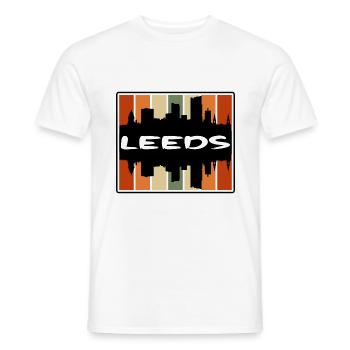 Leeds Angleterre Skyline Silhouette Souvenir de voyage - T-shirt homme - blanc - Devant - AI Model Male 178 dark (178cm)