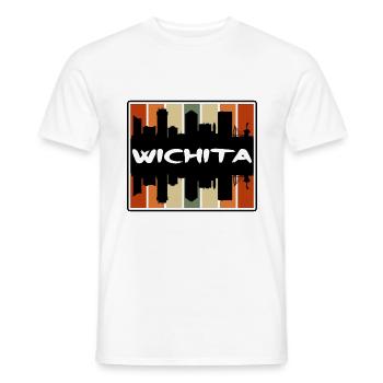 Wichita Kansas USA Skyline Silhouette Reisen Souve - Männer T-Shirt - Weiß - Vorne - AI Model Male 178 dark (178cm)