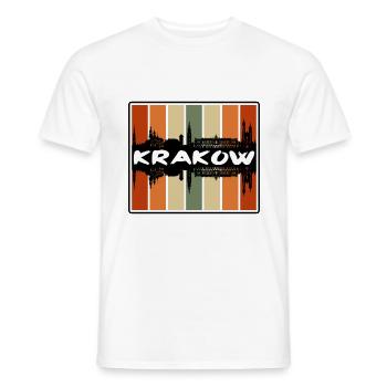 Cracovie Pologne Skyline Silhouette Souvenir de voyage - T-shirt homme - blanc - Devant - AI Model Male 178 dark (178cm)