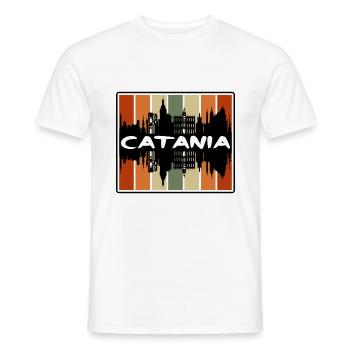 Catane Italie Skyline Silhouette Voyage Souvenir - T-shirt homme - blanc - Devant - AI Model Male 178 dark (178cm)