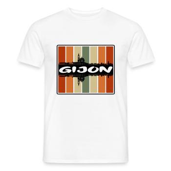 Gijon Spanien Skyline Silhouette Reise Souvenir - Männer T-Shirt - Weiß - Vorne - AI Model Male 178 dark (178cm)