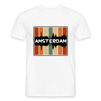 Amsterdam Niederlande Skyline Silhouette Reisen So - Männer T-Shirt - Weiß - Vorne - AI Model Male 178 dark (178cm)