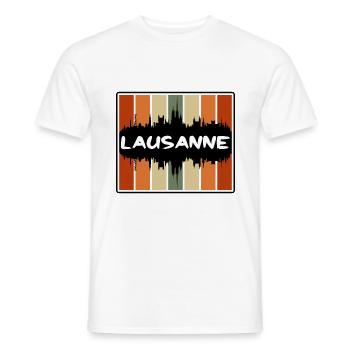 Lausanne Suisse Skyline Silhouette Travel Sou - T-shirt homme - blanc - Devant - AI Model Male 178 dark (178cm)