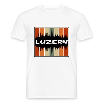 Luzern Suisse Skyline Silhouette Travel Souve - T-shirt homme - blanc - Devant - AI Model Male 178 dark (178cm)