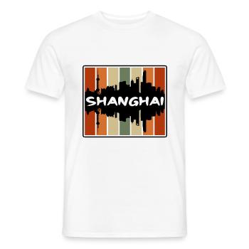 Shanghai China Skyline Silhouette Reisesouvenir - Männer T-Shirt - Weiß - Vorne - AI Model Male 178 dark (178cm)
