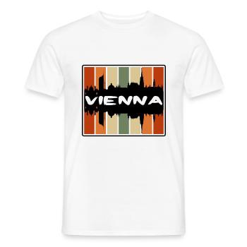 Vienne Autriche Skyline Silhouette Souvenir de voyage - T-shirt homme - blanc - Devant - AI Model Male 178 dark (178cm)
