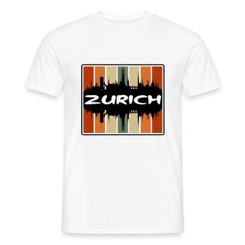 Zurich Suisse Skyline Silhouette Travel Souve - T-shirt homme - blanc - Devant - AI Model Male 178 dark (178cm)