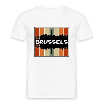 Brüssel Belgien Skyline Silhouette Travel Souveni - Männer T-Shirt - Weiß - Vorne - AI Model Male 178 dark (178cm)