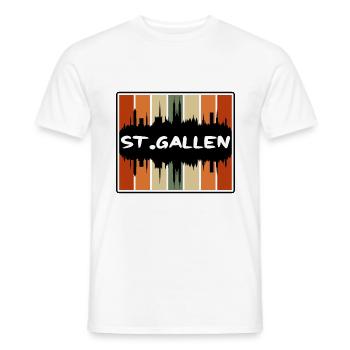 Saint-Gall Suisse Skyline Silhouette Travel S - T-shirt homme - blanc - Devant - AI Model Male 178 dark (178cm)